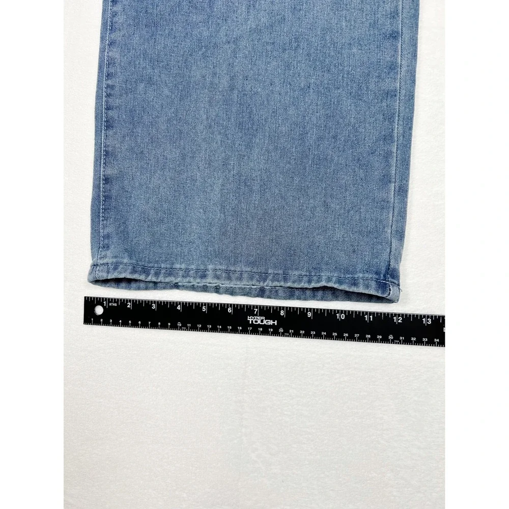 Riley & James Womens Wide Leg Jeans Medium Wash LA 07 Patch Denim Size L